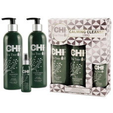 CHI Tea Tree Oil Calming Cleanse Trio - Набор для волос «Чайное дерево» (shm/355ml + cond/355ml + spray/89ml)