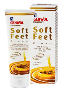 Gehwol Fusskraft Soft Feet Creme Шелковый крем для ног с гиалуроновой кислотой Молоко и Мед, 125 мл