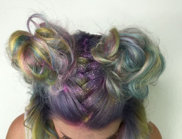 Fluo Hair Color - Cпрей-лак для волос Мультиколор Блесточки, 125 мл — изображение 2