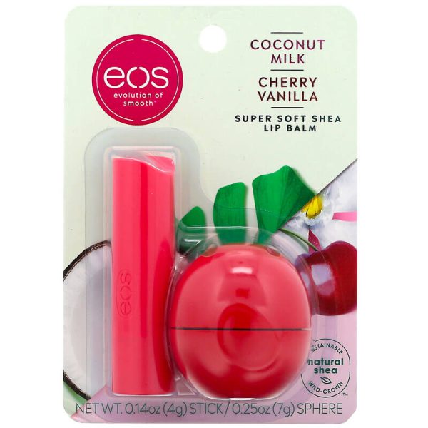 EOS Lip Balm Lip Balm Coconut Milk & Cherry Vanilla, 2 Pack - Набор бальзамов