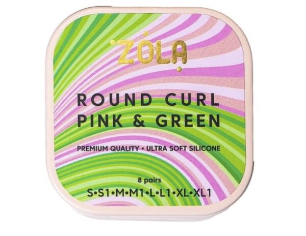 Zola Round Curl Pink & Green - Валики для ламінування вій та брів
